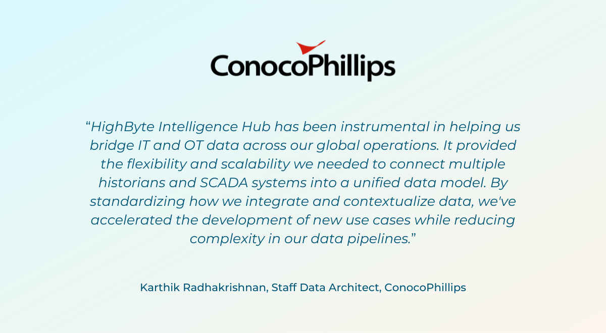 Statement provided by Karthik Radhakrishnan, Staff Data Architect, ConocoPhillips